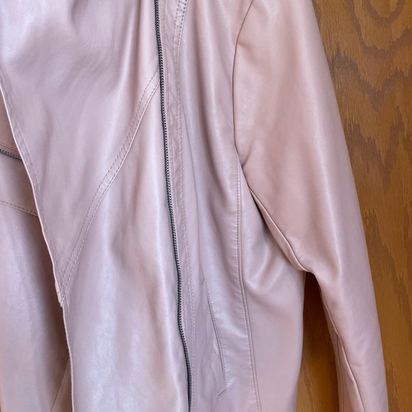 A NEW DAY Faux Leather Moto Jacket. Blush. Size L. - Picture 4 of 5